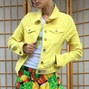 anthro | Pilcro yellow denim jacket